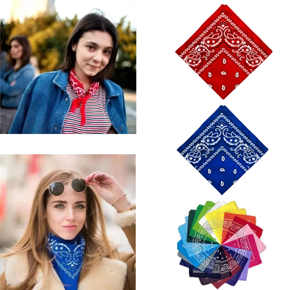 Bandana cotton neck warmer Paisley Cowboy Scarf Fashion Hip Hop Rapper Men Women Neck Wristband Handkerchief Sports Headwear