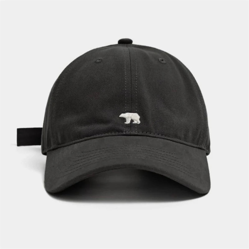 Outdoor Fashionable Unisex Retro Polar Bear Embroidered Baseball Cap New Style Versatile Big Head Circumference Duckbill cap