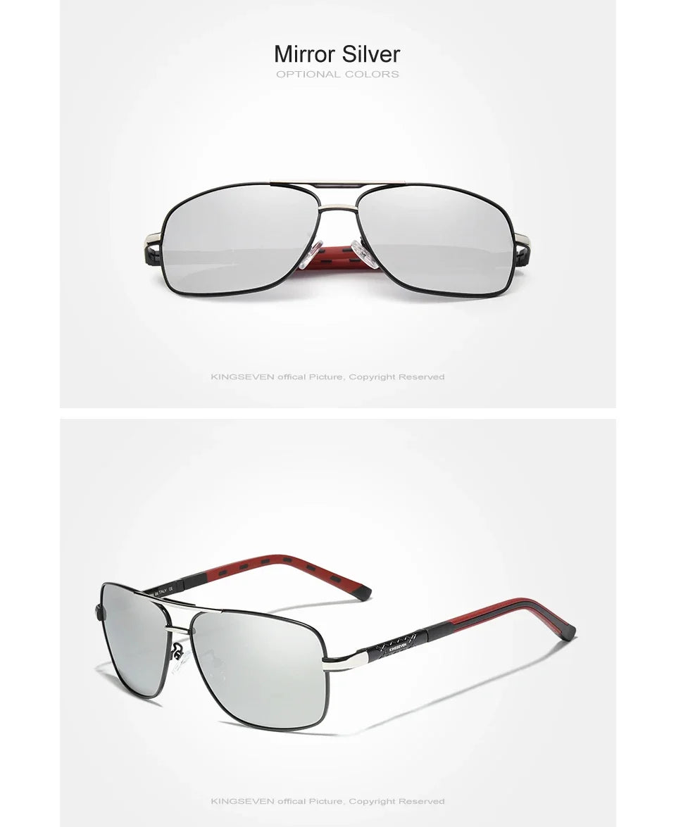 KINGSEVEN Classical Men’s Sunglasses High Quality Aluminum HD Mirror Lens Functional Glasses Women Driving Accessory Eyewear