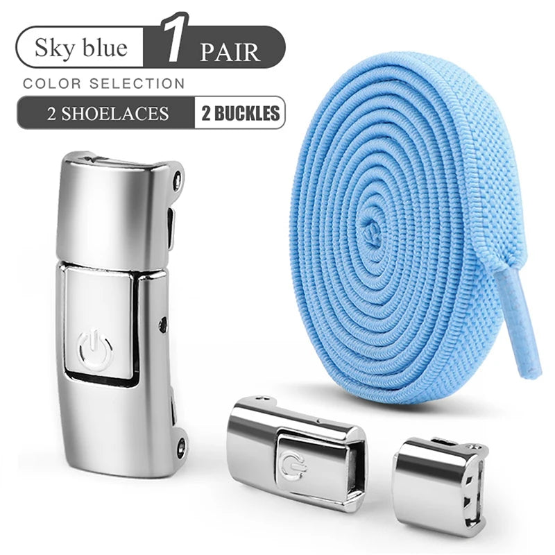 Lacets élastiques sans nœuds pour chaussures de sport, 8 mm, plats et larges, pour enfants et adultes