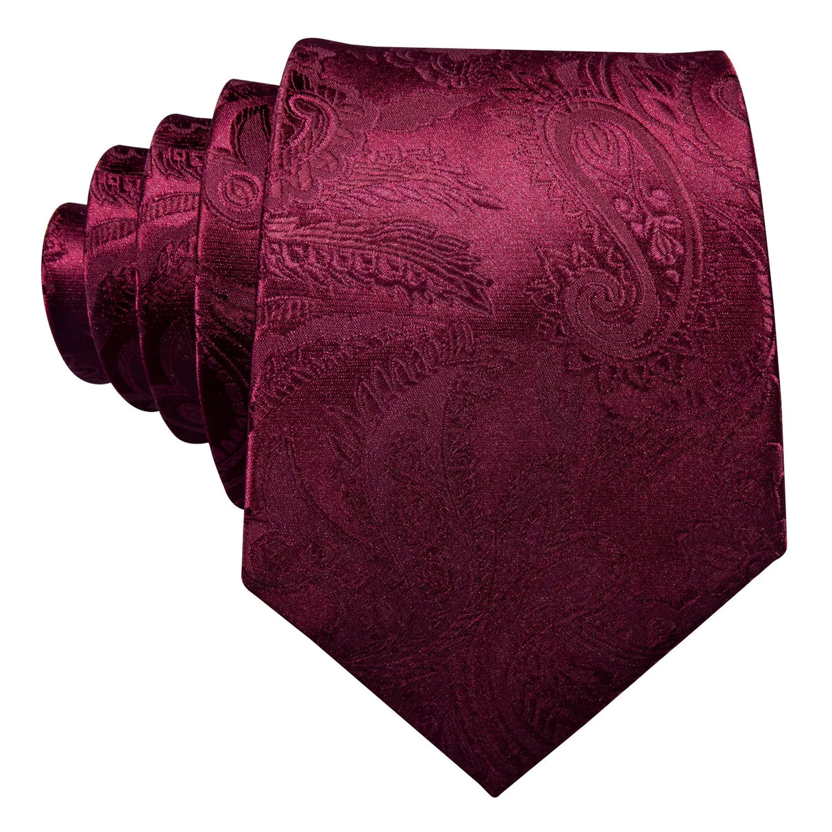 Barry.Wang Ensemble cravate et boutons de manchette en soie pour homme, motif jacquard, rouge, bordeaux, rose, pour mariage, affaires, fête