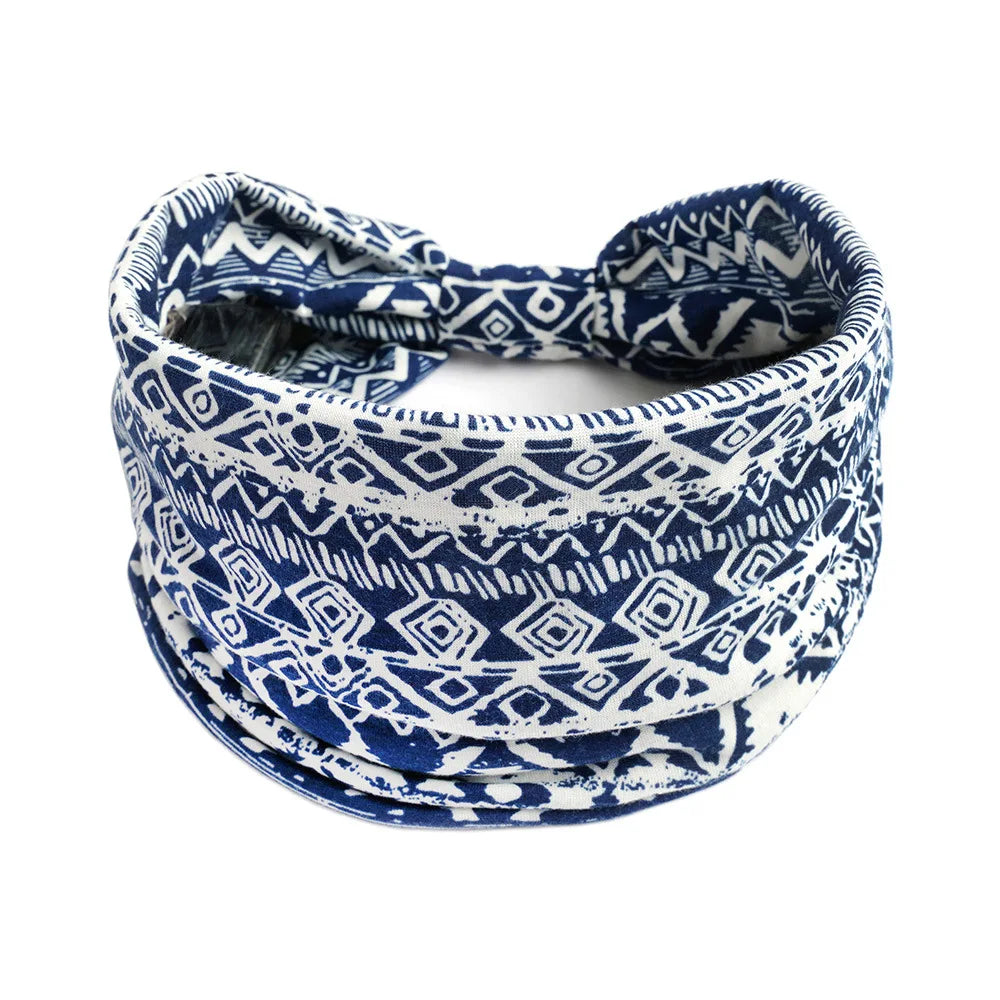 Bohemian Wide Cotton Stretch Headbands Women Headwrap Turban Headwear Bandage Hairbands Bandana Wide Headbands Hair Accessories