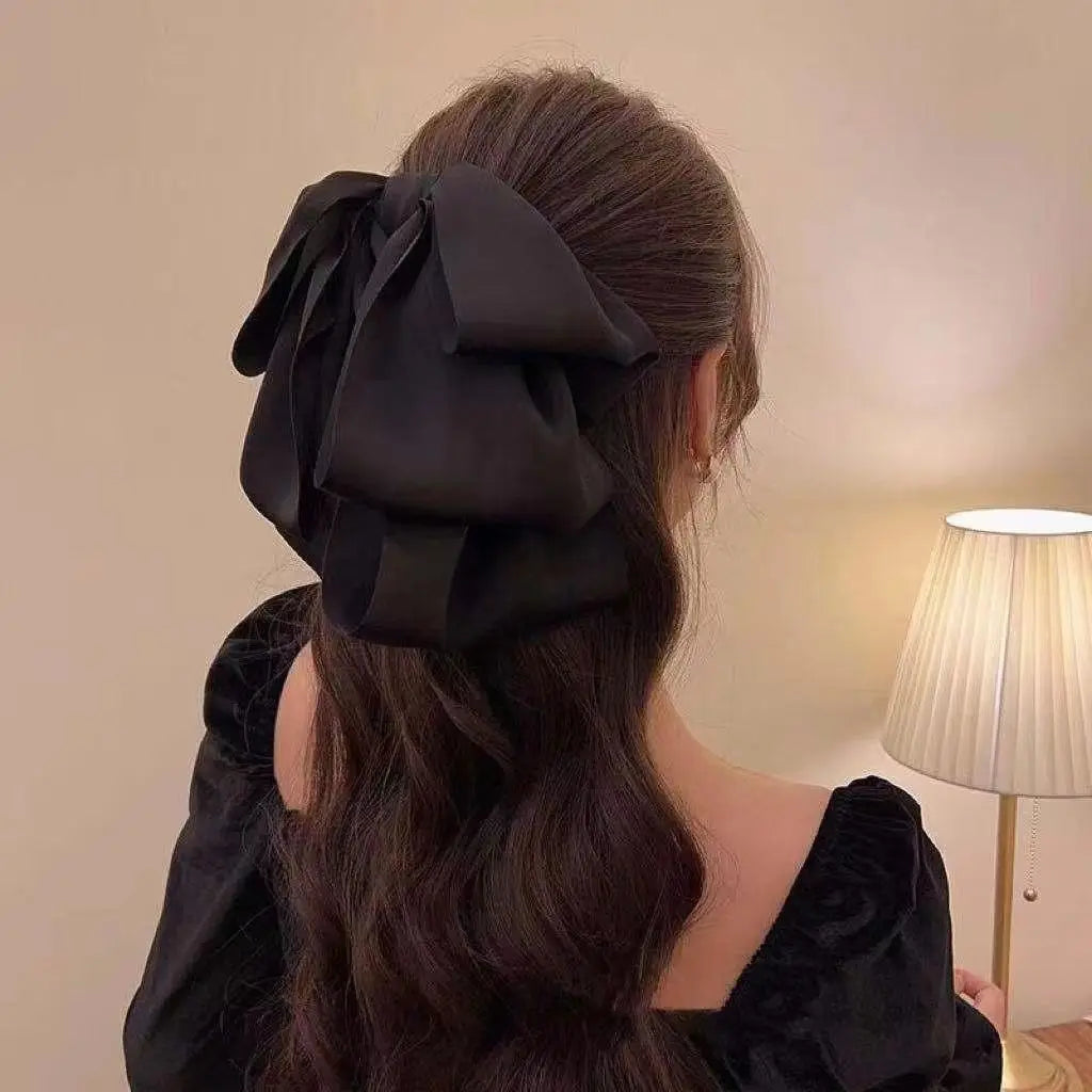 New Korean Big Size Bow Hair Clip Claw Clamp Women High Ponytail Barrettes Headwear Girls Women Hair Accessories