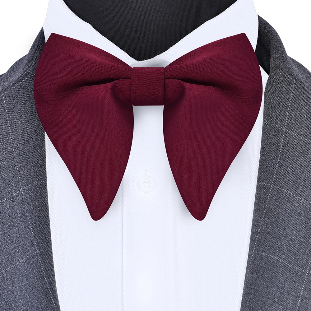 New Big Bow Ties Men's Solid Bowtie Red Black Yellow Fashion Bowknot For Men Wedding Party Accessories
