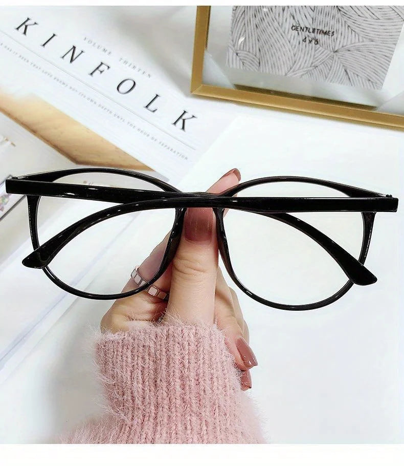 2/3PCS Blue Light Blocking Glasses - Fashion Oversized Frame Glasses Round Eyeglasses, Computer Gaming Glasses for Women/Men