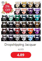 Hi-Tie Black White Silver Grey Brown Silk Mens Bow Tie Hankerchief Cufflinks Set Pre-tied Butterfly Knot Adjustable Bowtie Male