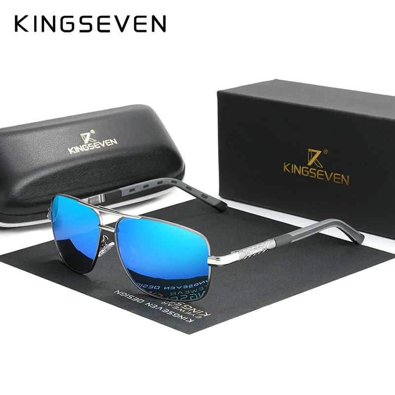 KINGSEVEN Classical Men’s Sunglasses High Quality Aluminum HD Mirror Lens Functional Glasses Women Driving Accessory Eyewear