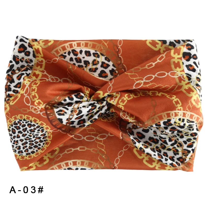 Printed Wide Elastic Headband Pilates Yoga Running Cycling Hairband Turban Makeup Hair Hoop Makeup Headwrap for Women Girl