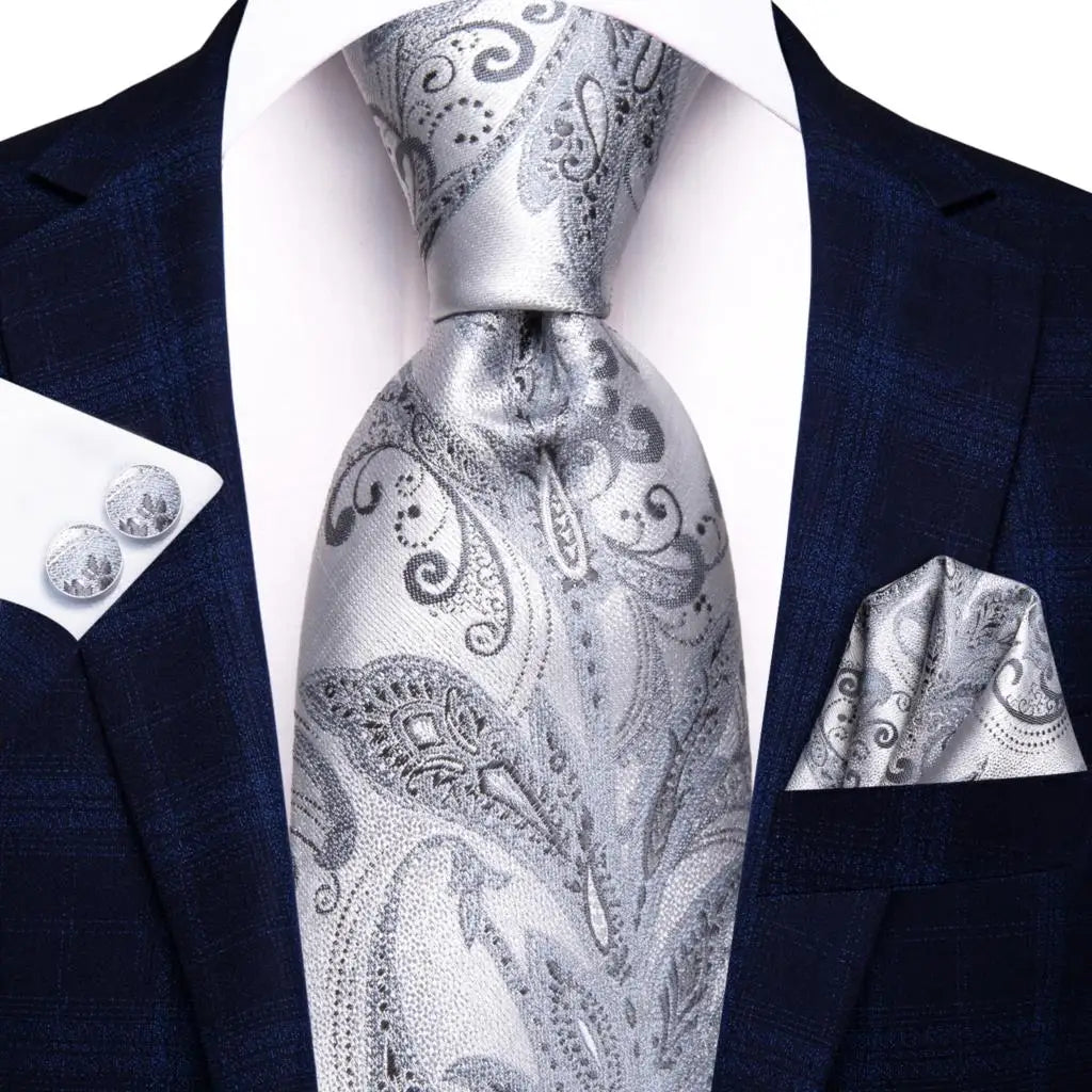 Hi-Tie Cravate de mariage en soie pour homme, motif cachemire, couleur unie, rose, corail, design tendance, qualité, mouchoir, bouton de manchette, fête d'affaires