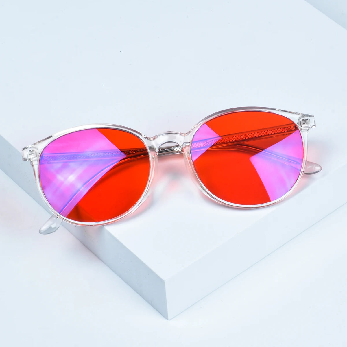 red glasses red blue light glasses for better sleep blue light blocking glasses orange lenses Tr90 women eyeglasses SH2022
