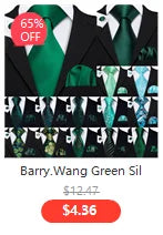 Barry.Wang Nouveauté Soie Hommes Cravate Mouchoir Boutons de Manchette Ensemble Jacquard Animal Dinosaure Chauve-Souris Gravat Cravate Pour Homme Mariage Affaires