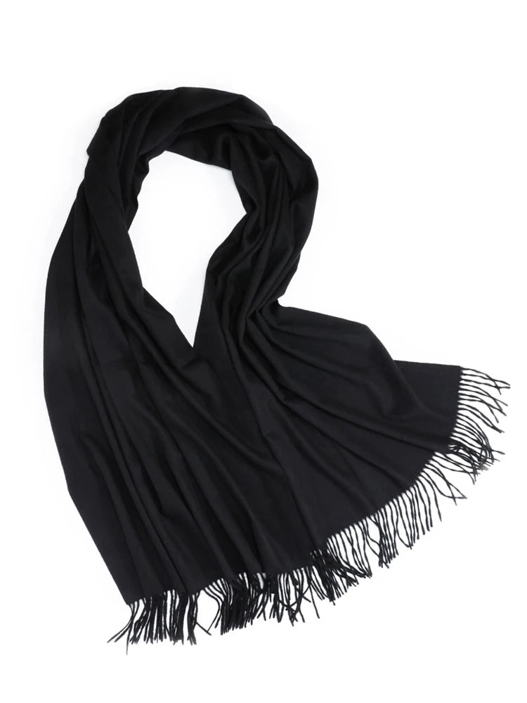 100% Wool Scarf Women Thickening Cashmere Winter Scars Shawls Fashion Female Pashmina Scarves Oversized Keep Warm Warps 300g
