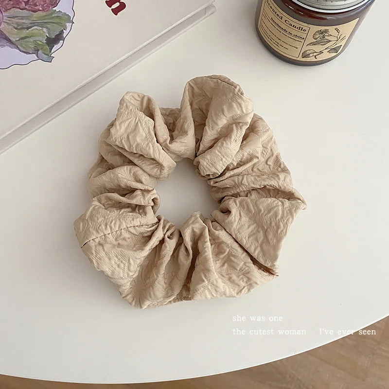 Newest Korean Woman French creases Elastics Hair Band Solid Color Scrunchies Hair Ties Ladies Ponytail Hold Hair Accessories