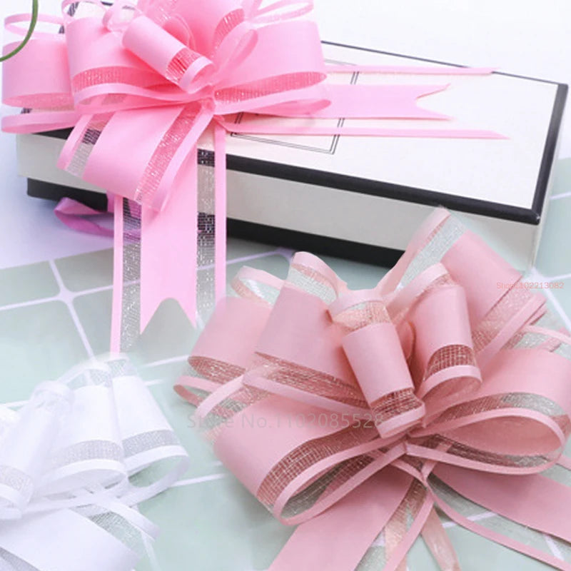 20/10Pcs Flower Car Gifts Wedding Pull Bow Ribbons Wrap Packing Valentines Day Birthday Events Party Supplies Valentine