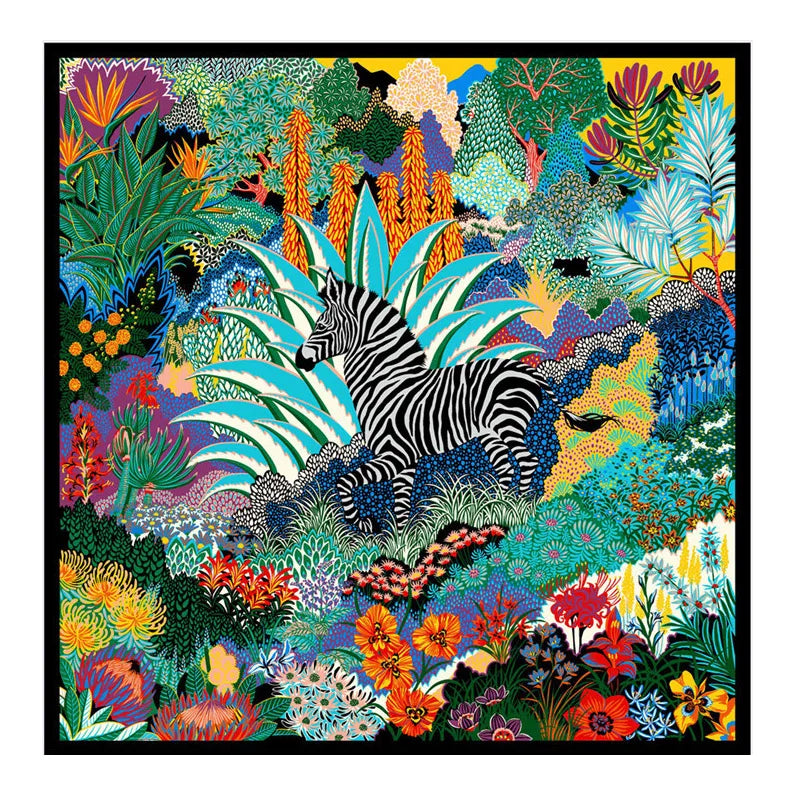 LESIDA Foulard en soie pure pour femme, grand châle, imprimé arbre, carré, bandana, 130 x 130 cm, 1303