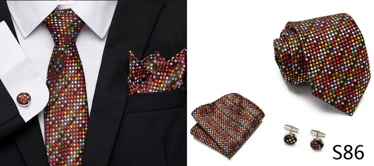 Newest style Green Tie For Men Holiday Present Tie Pocket Squares Set Necktie Striped Wedding Accessories Man