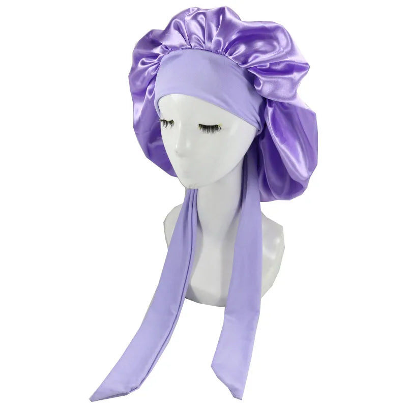 Bonnet de nuit en satin pour femme et homme, bonnet de nuit unisexe, bonnet de douche