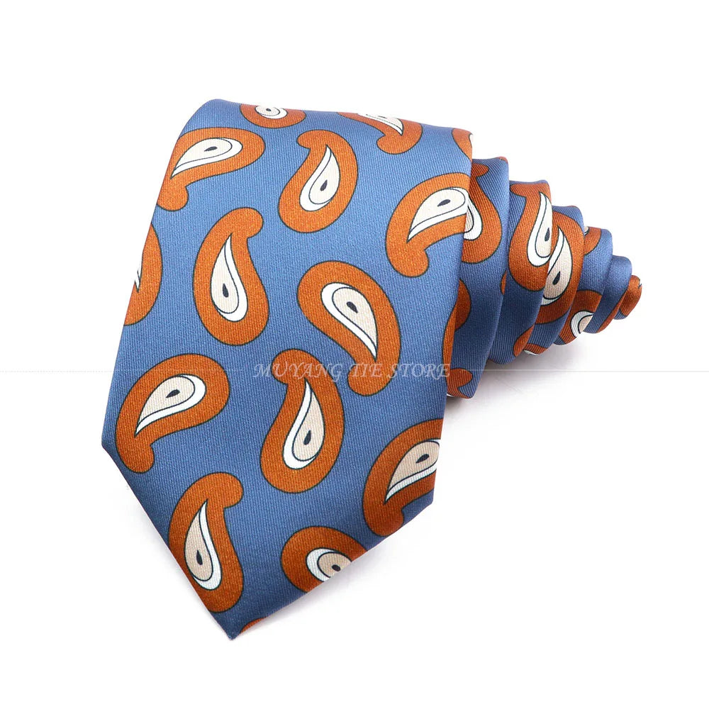 Cravate de luxe en soie imprimée fine de 7 cm pour homme, accessoire classique pour le bureau, les loisirs, les costumes et les fêtes de mariage