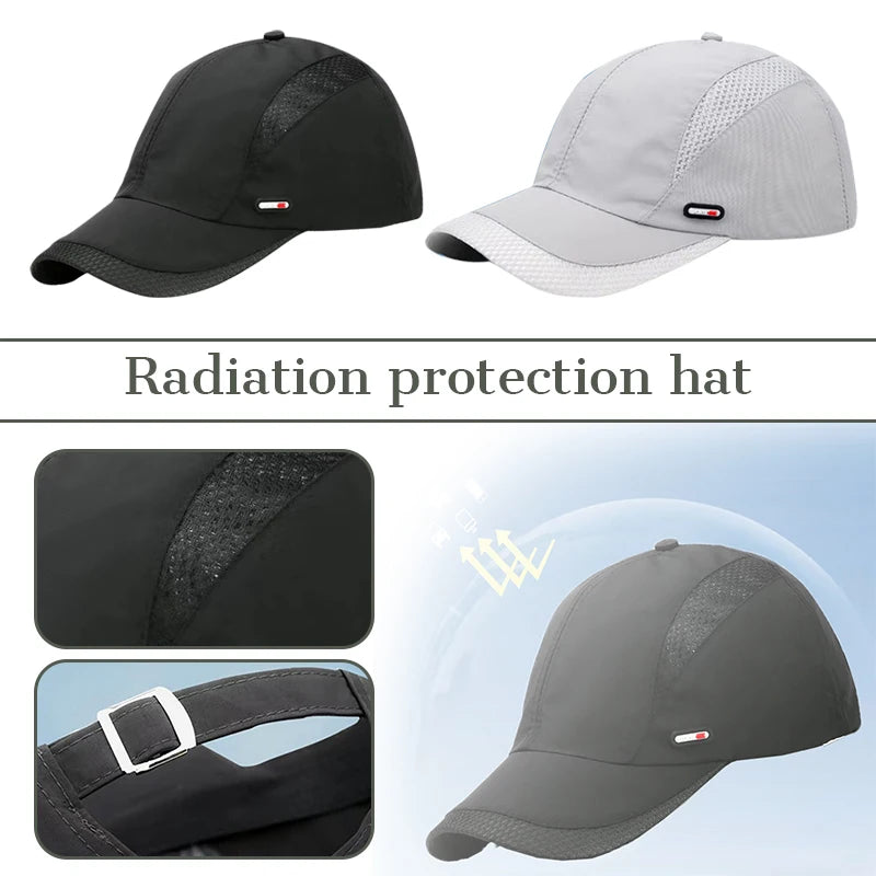 Unisex Anti Radiation Cap Half/Full Silver Fiber Electromagnetic Wave Rfid Shielding Hat Monitoring Room TV EMF Protect Hat