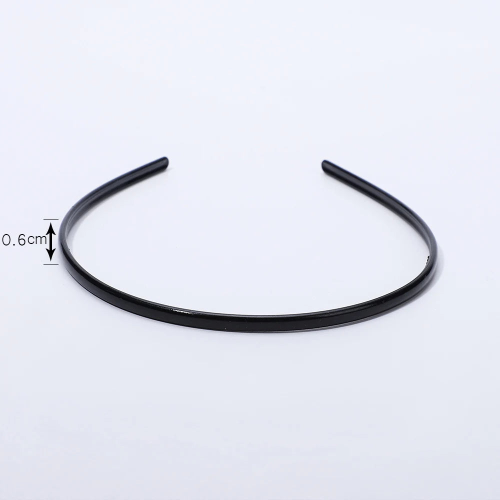 1 Piece Simple Women Headbands Fashion Head Band for Girls Solid Black Color Casual Hair Accessories Plastic Headbans Wholesale