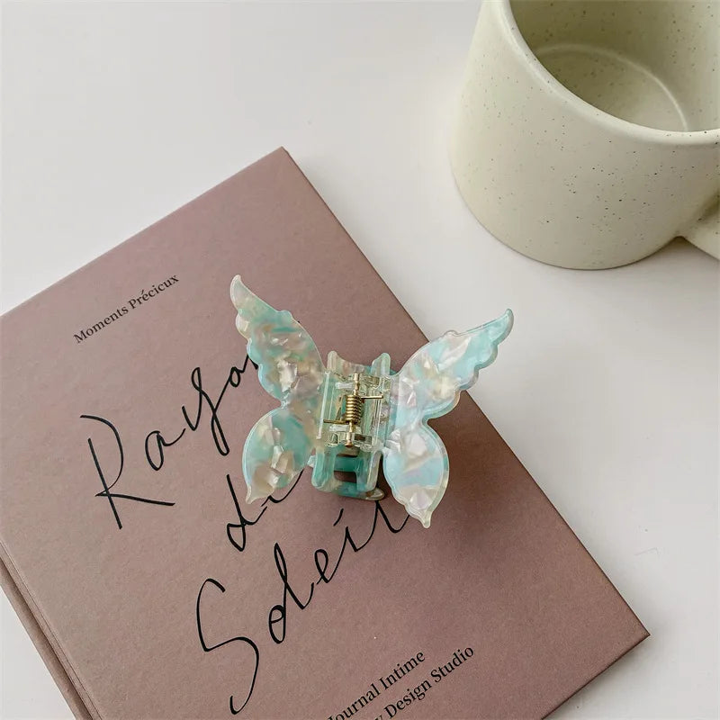 1PC French Butterfly Clip Mermaid Hair Clip Acetic Acid Hair Clip Retro Back of Head Hair Accessories Hairpin.