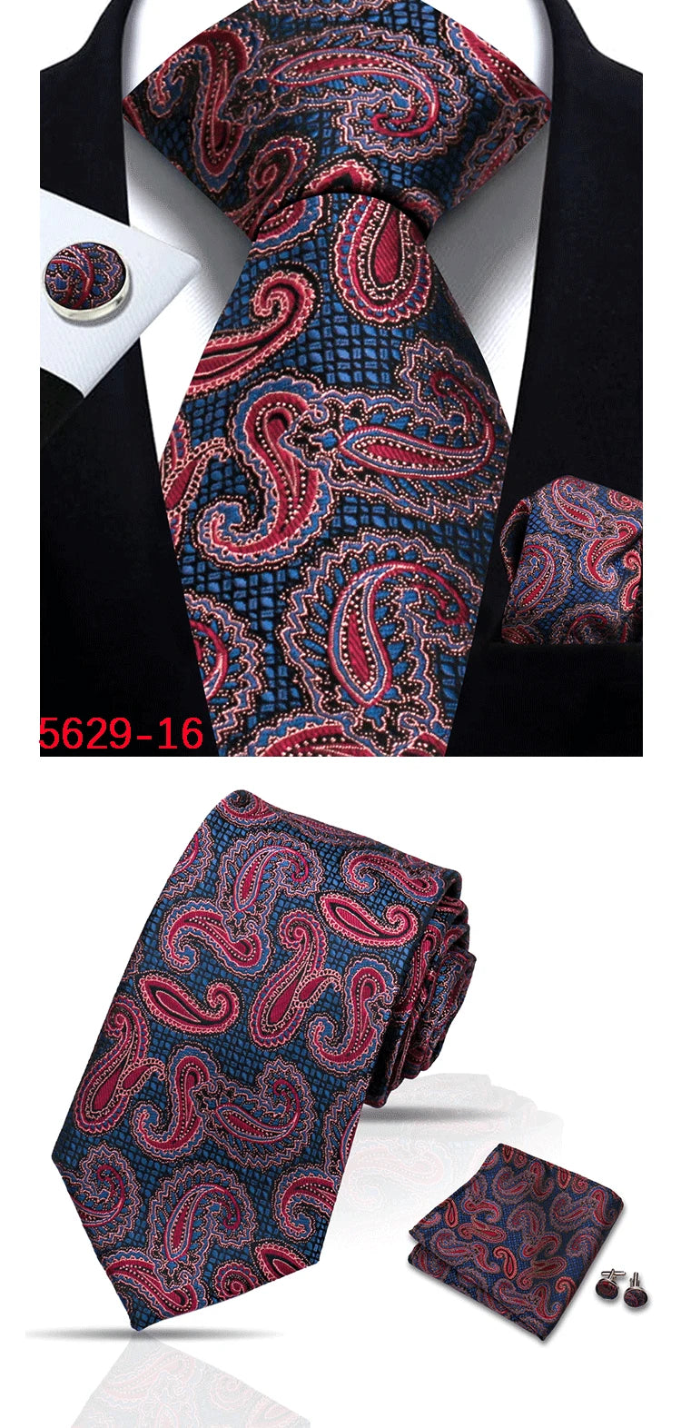 Cravate homme Paisley Jacquard tissé 8 cm formelle affaires mariage cravate poche carré ensemble costume cravate haute qualité fait main Gravata