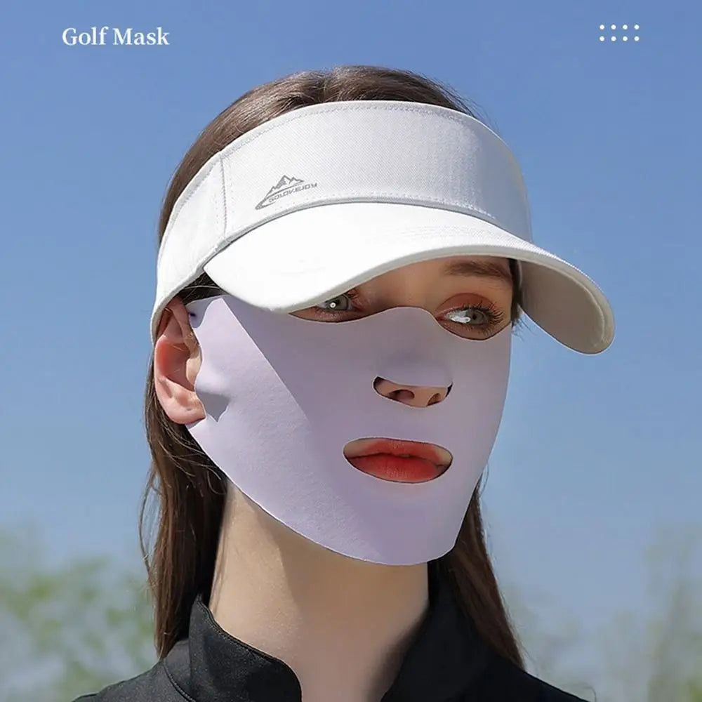 Summer Women Sunscreen Mask Outdoor Sports Cycling Breathable Washable Reusable Face Cover Double Layer Ice Silk Mask