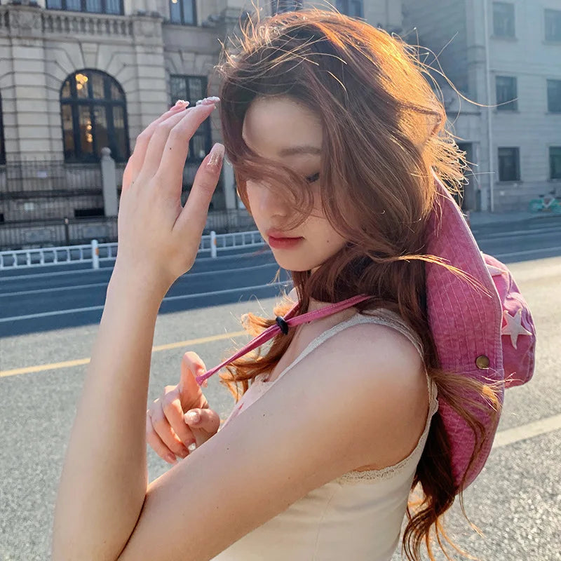 Retro Y2K Spice Girls Style Fisherman Hat Summer Cowboy Sun Cap Travel Photo Bob Panama Women Outdoor Hiking Sunshade Bucket Hat