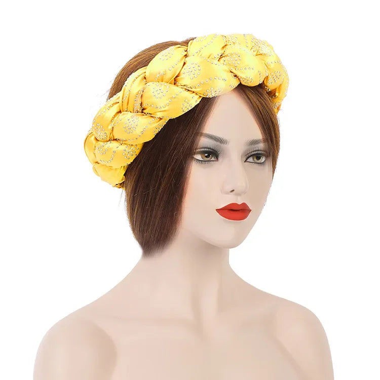Fashion Candy Color Braids Twist Headbands for Women African Headwear Elastic Hair Bands Ladies Turban Female Bandage Headwrap