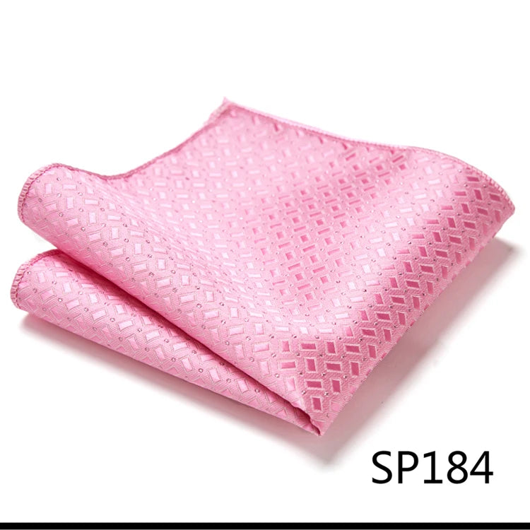 Pocket Square Handkerchief Nice Handmade Woven 100% Silk Hanky Pocket Square Printed hombre Pink Office Clothing accessories