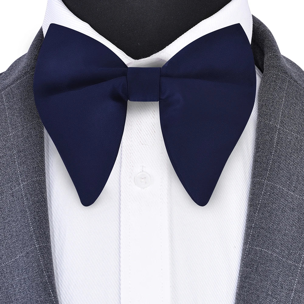 New Big Bow Ties Men's Solid Bowtie Red Black Yellow Fashion Bowknot For Men Wedding Party Accessories