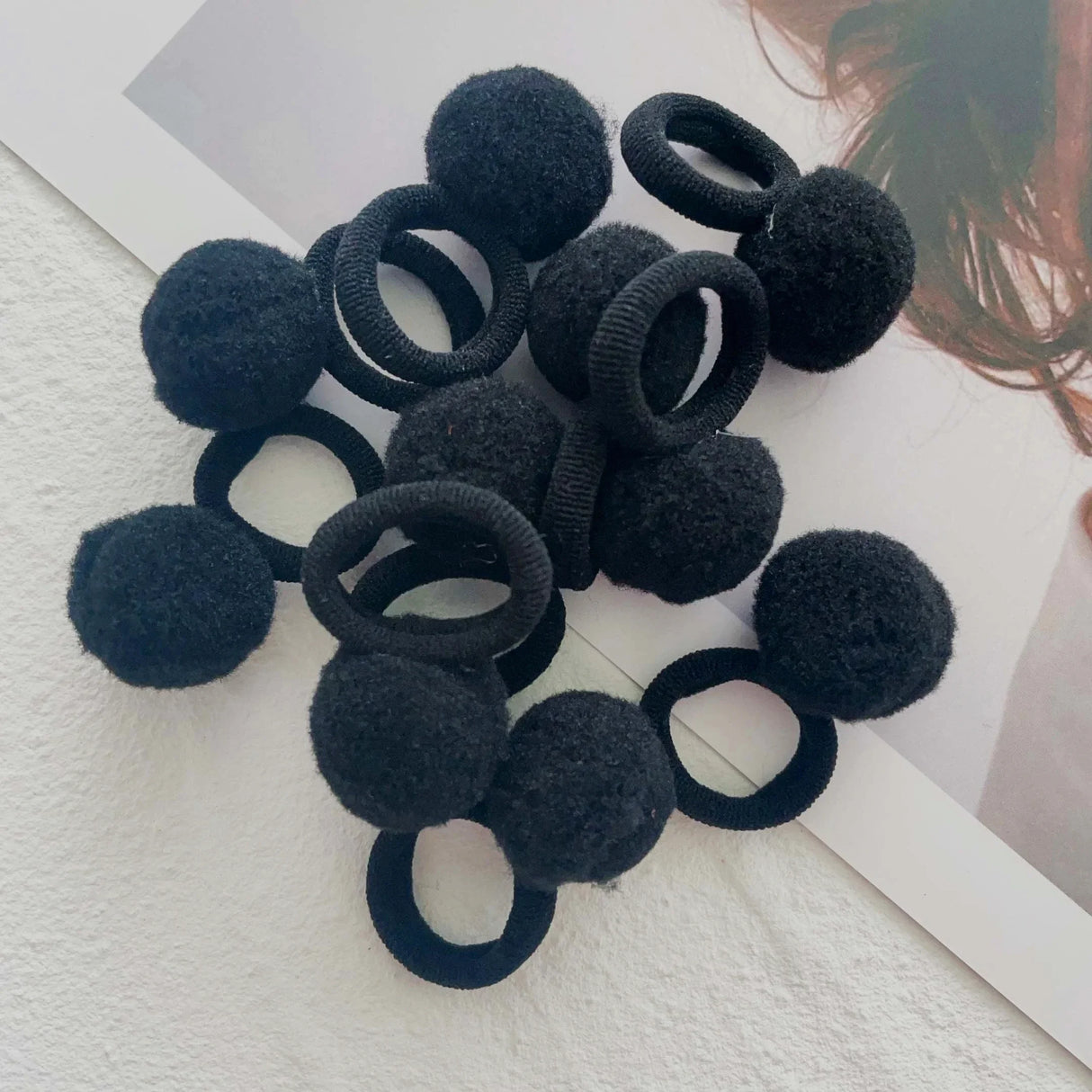 Lot de 10 élastiques à cheveux pour enfants, en peluche, en caoutchouc, pour filles, bonbons, chouchous, accessoires pour cheveux de bébé