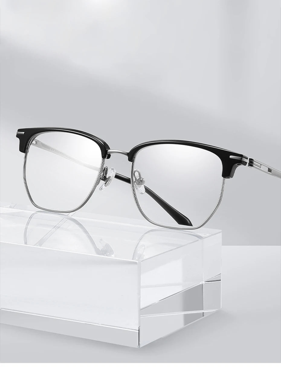 CAPONI Original Designer Men Glasses Frames Pure Titanium Business Eyewear Anti Blue Light Multifunctional Frame Glasses J23615