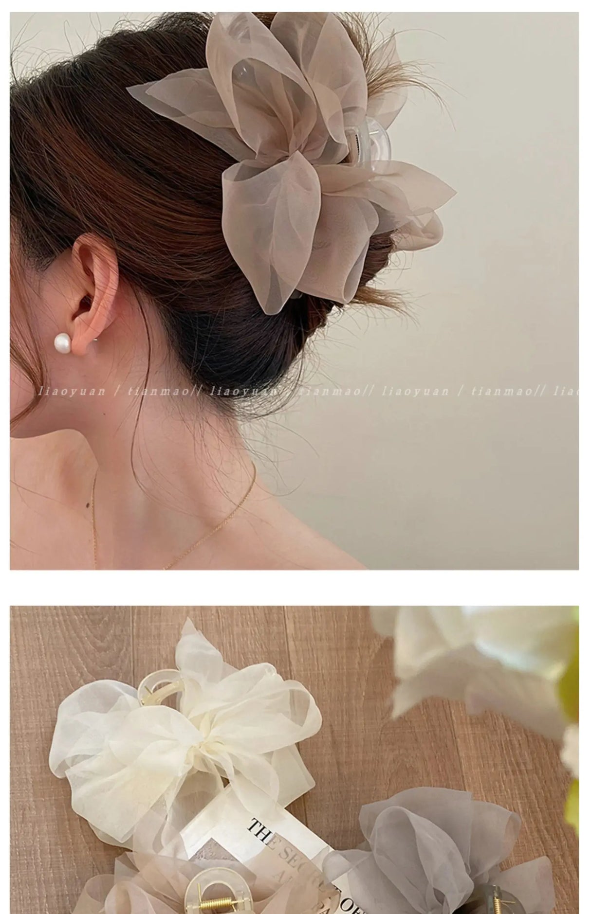 Pince à cheveux en maille pour femme, élégante, en forme de nœud, accessoire pour cheveux, cadeau idéal