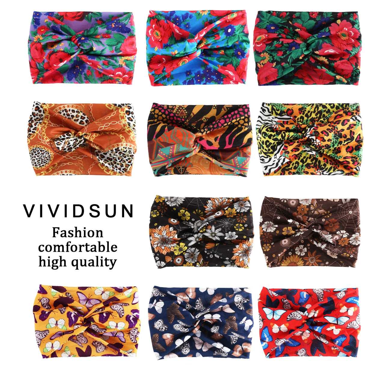 Printed Wide Elastic Headband Pilates Yoga Running Cycling Hairband Turban Makeup Hair Hoop Makeup Headwrap for Women Girl
