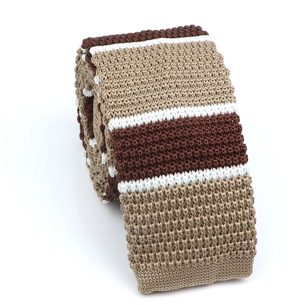 Cravate en tricot pour homme, tendance, fine, rayée, tissée, tricotée, colorée, chaude, design, idée cadeau