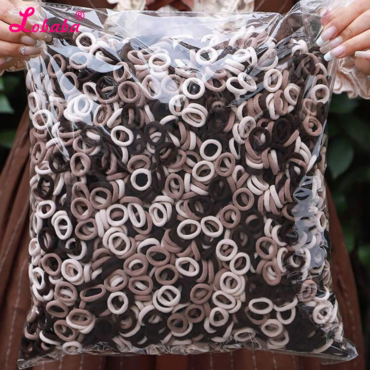 Lot de 500 élastiques à cheveux en forme de chameau rose et noir, pour queue de cheval, tresses, dreadlocks, pour bébés, femmes et filles