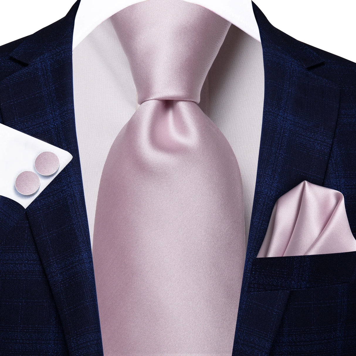 Cravate de mariage en soie unie bleu clair Hi-Tie pour homme, design tendance, boutons de manchette élégants, pour affaires, fête, livraison directe
