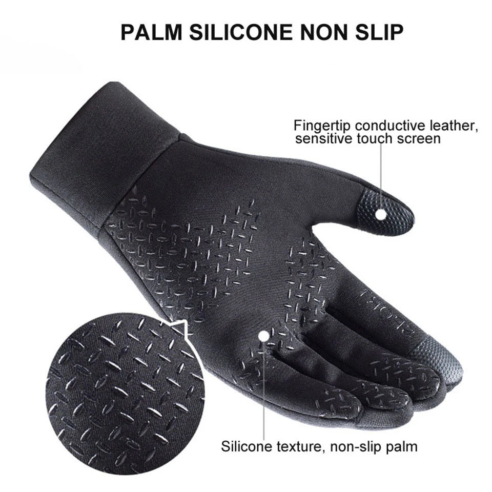 Gants de ski LOOGDEEL imperméables et coupe-vent pour l'hiver, cyclisme, course à pied, ski, gants de sport chauds, écran tactile, doigts complets, antidérapants
