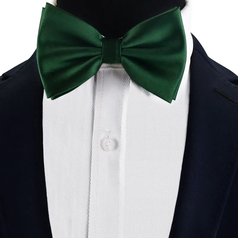 GUSLESON Nœud papillon pré-noué en soie solide pour homme Violet Noir Jaune Nœud papillon double pli Imperméable Mariage Affaires Nœud papillon