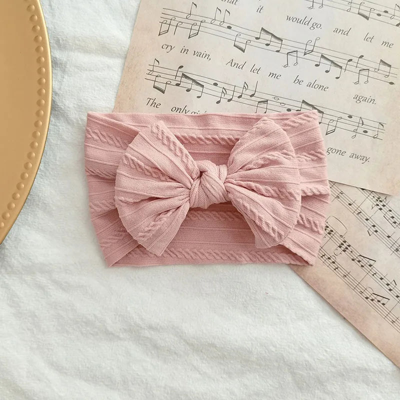3Pcs Solid Color Baby Headband Bow Children Hair Band Elastic Nylon Newborn Headbands Soft Turban Headwrap Kid Hair Accessories