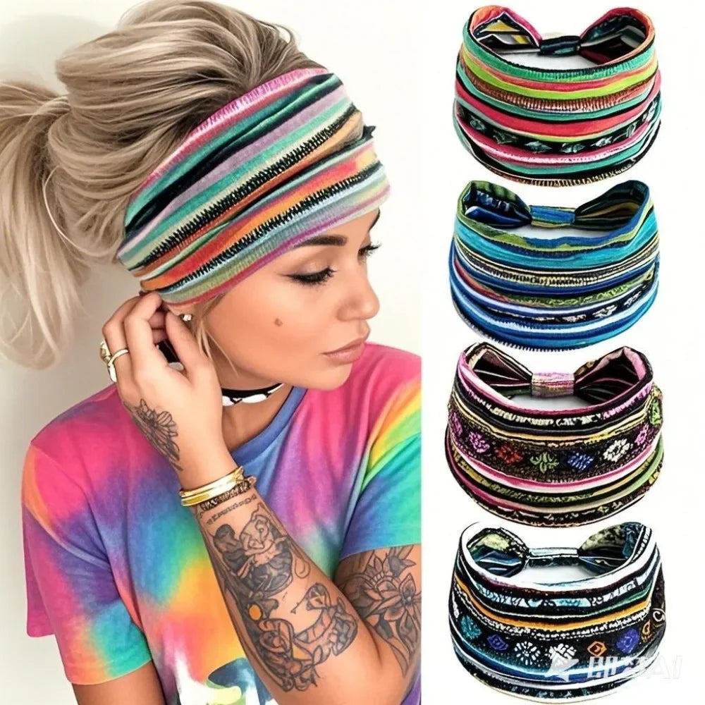 Fashion Yoga Hair Bands Headbands for Women Extra Large Turban Workout Headband Boho Twisted Thick Hair Accessories