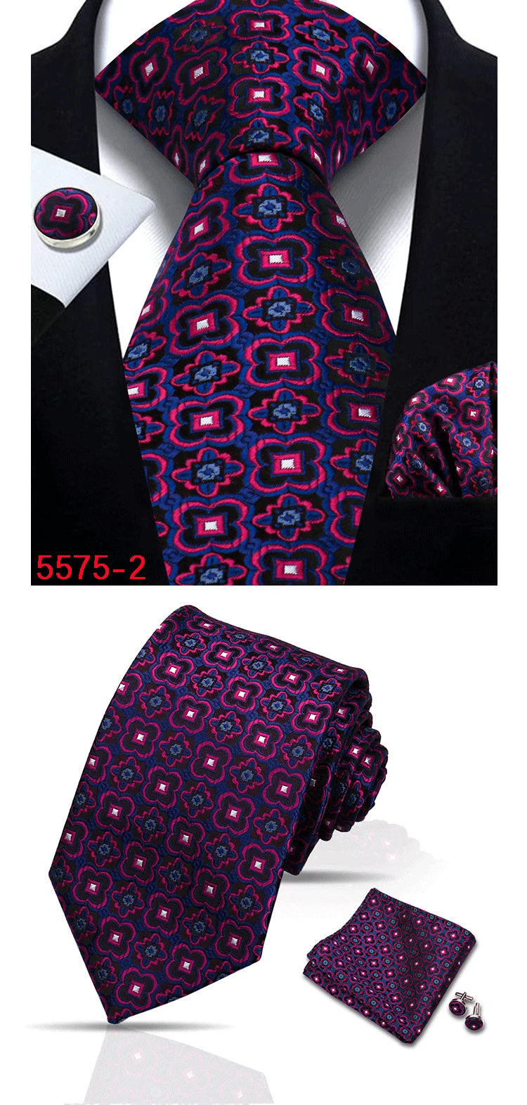 Cravate homme Paisley Jacquard tissé 8 cm formelle affaires mariage cravate poche carré ensemble costume cravate haute qualité fait main Gravata