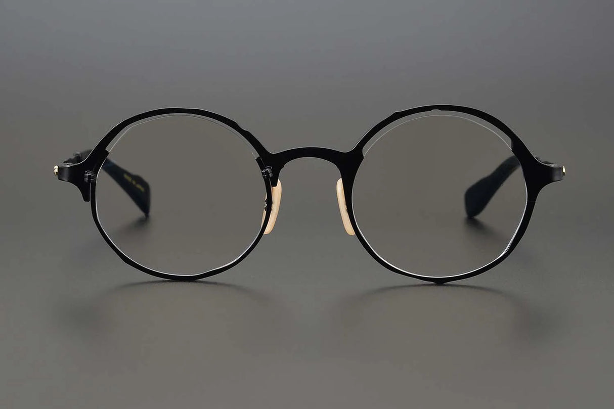 53160 Retro round pure titanium handmade glasses frame men and women irregular high-end optical frames