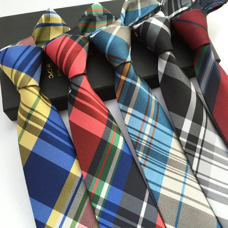Mans 6cm Skinny Ties Striped Plaid Neckties Fashion Tie Jacquard Classics Business Mens Wedding Party Dress Woven Slim Tie