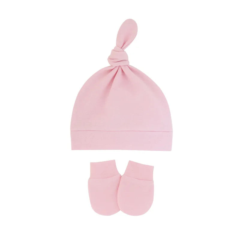 Bonnet pour nouveau-né avec gants, bonnet chaud en coton pour enfants, accessoires pour enfants, bonnet de nuit pour bébés de 0 à 6 mois, automne et hiver