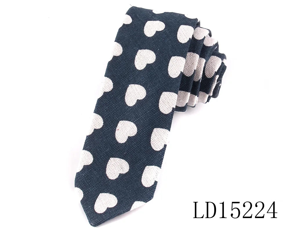 Nouvelles cravates imprimées de créateur, cravates étroites décontractées pour hommes, cravates en coton floral de fête hip-hop, cravate fine