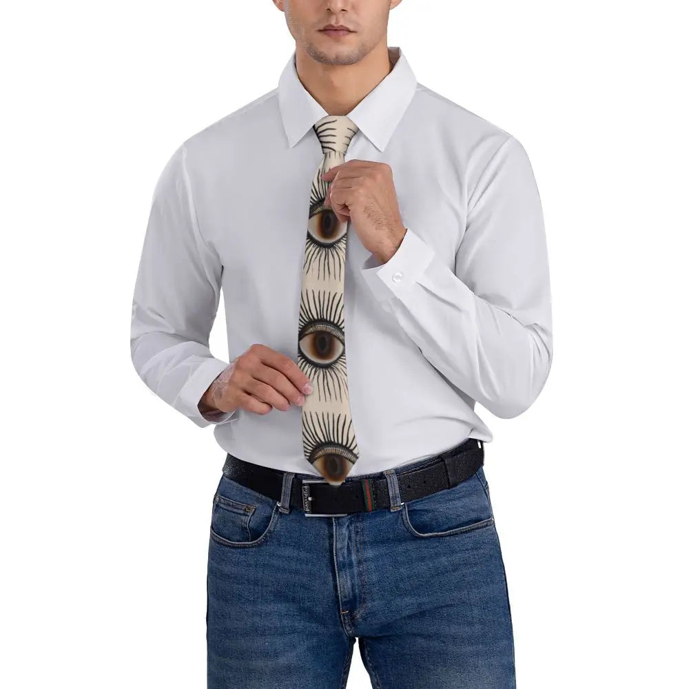 Cravate pour homme avec œil Illuminati, nouvelle impression 3D, style rétro décontracté, accessoire de qualité pour mariage