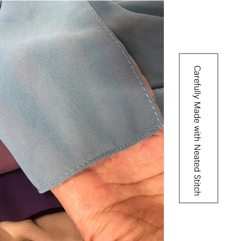 Muslim Chiffon Hijab Solid Color HIjabs Head Wraps Hijabs Scarves Ladies Foulard Femme Veil Scurf for Women 70*180cm