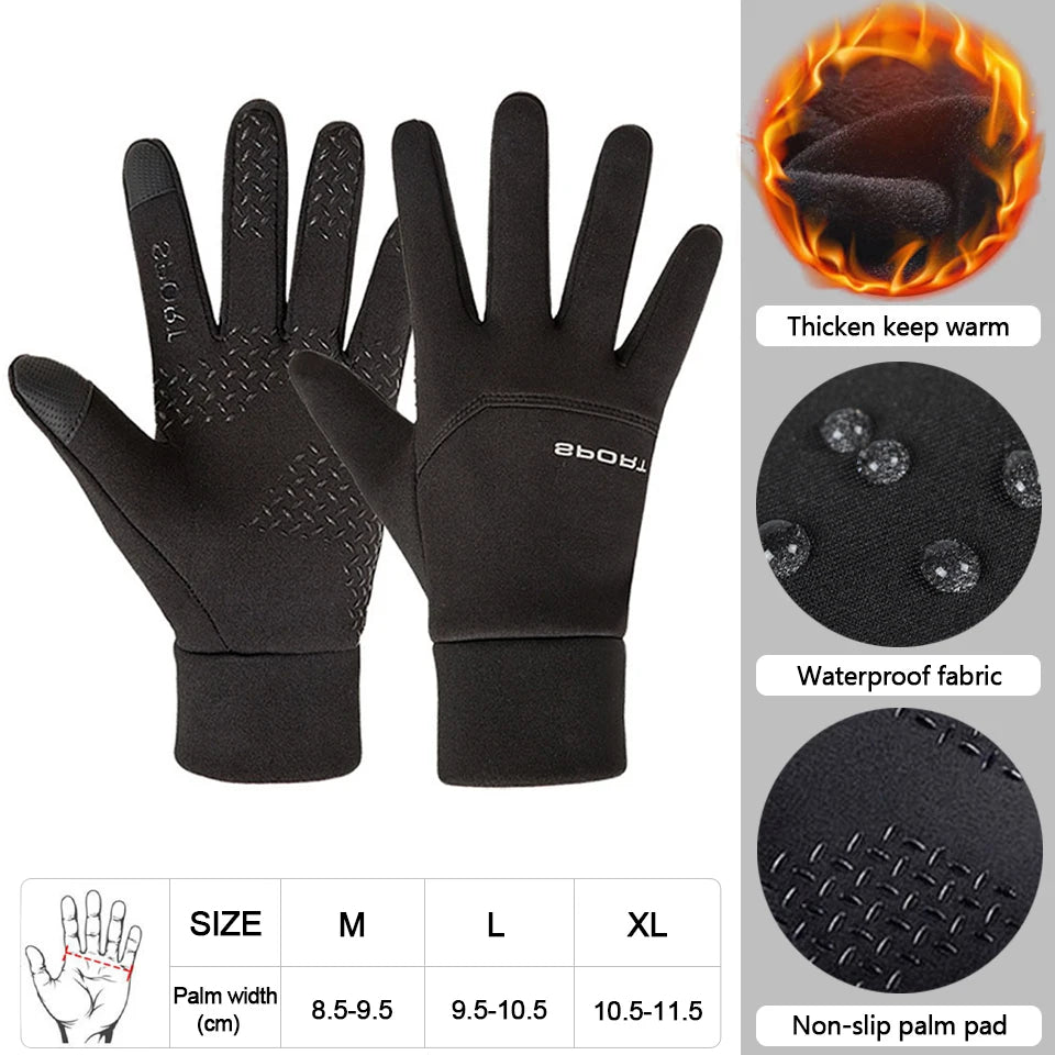 Gants de ski LOOGDEEL imperméables et coupe-vent pour l'hiver, cyclisme, course à pied, ski, gants de sport chauds, écran tactile, doigts complets, antidérapants